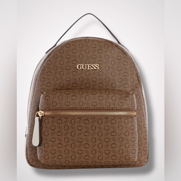 GUESS Backpack Elmore Signature Print Cocoa - Picture 1 of 7